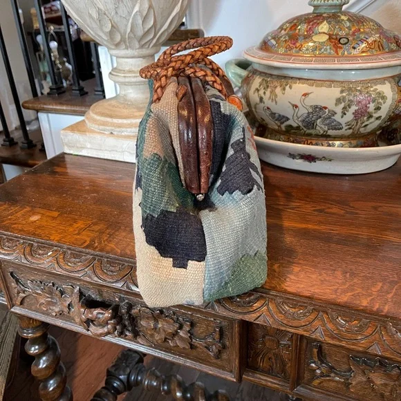 Marco Avante Killim Carpet Multicolor Southwestern Patterned Tote Bag Vintage - Picture 14 of 14